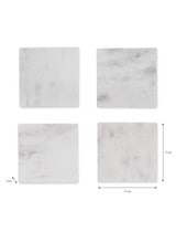 Set of 4 Square Marble Coasters - White