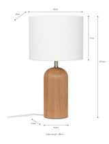 Kingsbury Oak Table Lamp - White