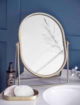 Novello Vanity Mirror in Antique Brass - Iron