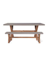 Burford Table and Bench Set - Natural - Small