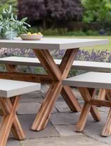 Burford Table and Bench Set - Natural - Small