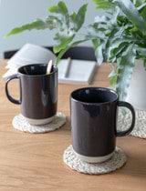 Pair of Tall Holwell Mugs - Carbon