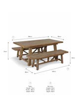 Chilford Solid Wood Table & Bench Set | Small 