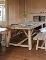 Chilford Solid Wood Table & Bench Set - Large