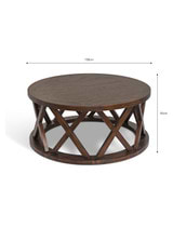 Oxhill Round Coffee Table - Antique Brown