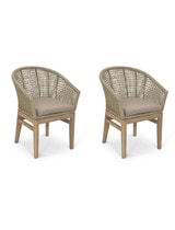 Set of 2 Lynton Dining Chairs with Arms - Grey