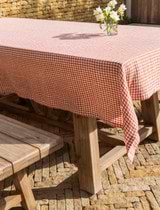 Oaksey Checked Tablecloth - Rust - 140 x 230cm