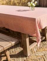 Oaksey Checked Tablecloth - Rust - 160 x 320cm