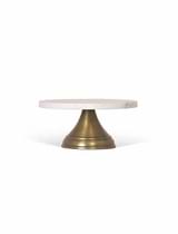 Brompton Marble Cake Stand Antique Brass Finish