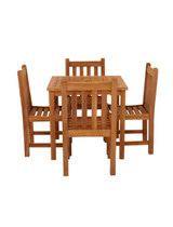 Marbrook Teak Table with 4 Grisdale Side Chairs 80cm x 80cm