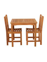 Marbrook Teak Table with 2 Grisdale Side Chairs 80cm x 80cm