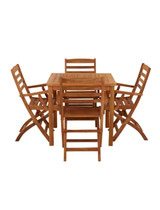 Marbrook Teak Table with 4 Wenlock Carver Chairs 80cm x 80cm