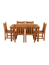 Marbrook Teak Table with 6 Grisdale Side Chairs 150cm x 90cm