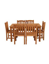 Marbrook Teak Table with 6 Malvern Side Chairs 150cm x 90cm