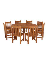 Churn Teak Round Table with 8 Grisdale Side Chairs 160cm