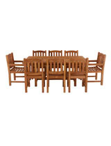 Arrow Extending Dining Table with 6 Side & 2 Carver Chairs 180-240cm 