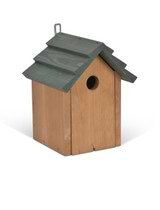 Littleworth Pitched Roof Bird House | Olive Green |Pine Wood