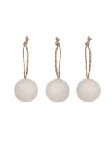Set of 3 Southwold Round Baubles - Warm White