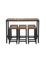 Camley Teak and Steel Bar Table Set on a white background