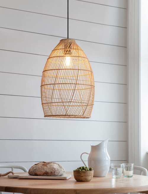 Battersea  Easy-Fit Pendant Shade, Tall - Rattan
