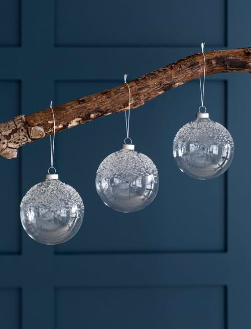 Aviemore Baubles Set of 3 Clear