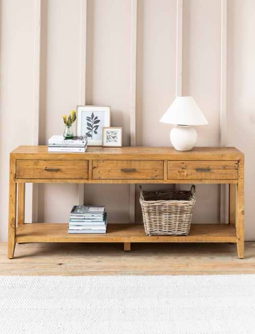 Ashwell Console Table 3 Drawer Natural