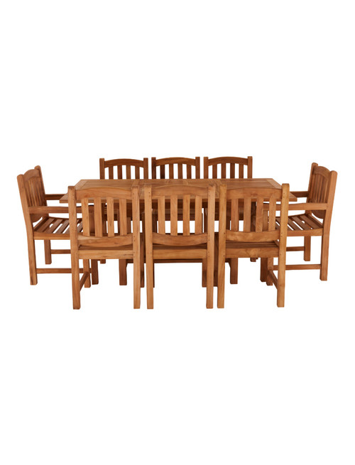 Arrow Extending Dining Table with 6 Side & 2 Carver Chairs 120-180cm