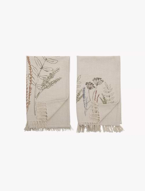 Bea Kitchen Hand Towel | Cotton | Natural | Set of 2