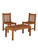 Bibury Teak Coffee Table with 2 Grisdale Side Chairs 100cm x 50cm