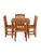 Marbrook Teak Table with 4 Malvern Side Chairs 80cm x 80cm