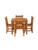 Marbrook Teak Table with 4 Malvern Side Chairs 90cm x 90cm