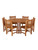 Broadway Teak Round Table with 6 Grisdale Side Chairs 150cm