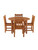 Churn Teak Round Table with 4 Grisdale Side Chairs 120cm
