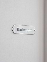 Enamel Bathroom Sign White