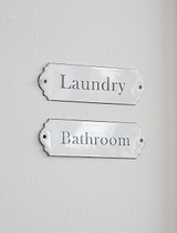 Enamel Bathroom Sign White