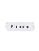 Enamel Bathroom Sign White