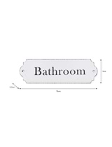 Enamel Bathroom Sign White