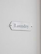 Enamel Laundry Sign White