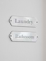 Enamel Laundry Sign White