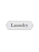 Enamel Laundry Sign White