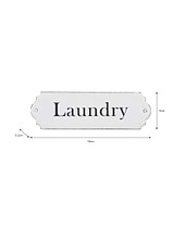 Enamel Laundry Sign White