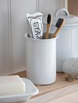 Enamel Toothbrush Holder White