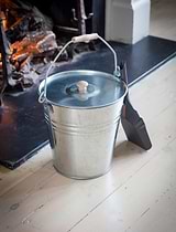 Jutland Fireside Bucket with Lid Steel
