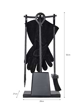 Wood Burner Set with Black Gloves