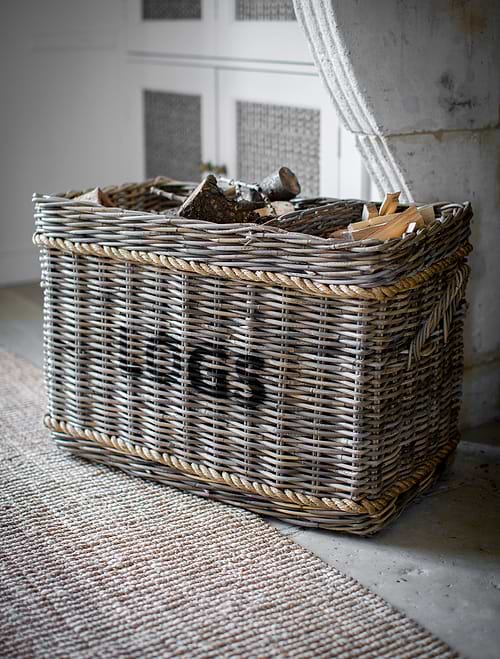 Bembridge Log Basket with Rope Rectangular Natural