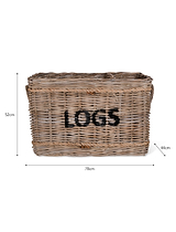 Bembridge Log Basket with Rope Rectangular Natural