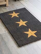 3 Stars Doormat Large Charcoal
