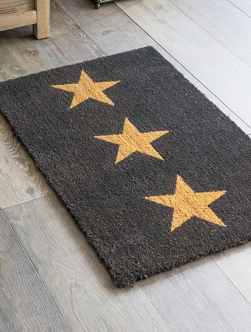 3 Stars Doormat Large Charcoal