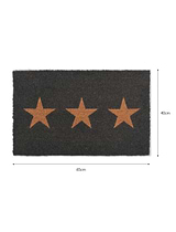 3 Stars Doormat Small Charcoal