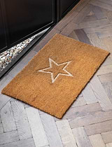 Embossed Star Doormat Small Natural